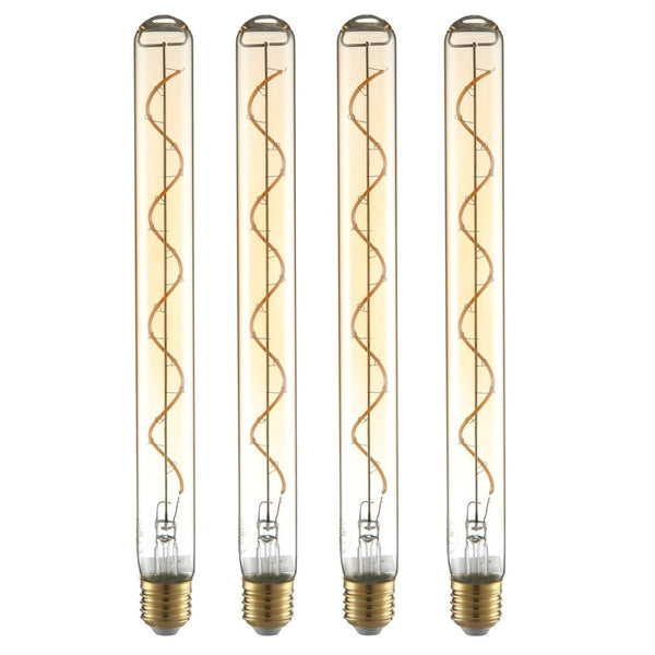 TEKLED
LED Dimmable Filament T45 T30 Tubular Bulb E27 Edison Screw 4W Pack of 4 Warm White - 110 mm.