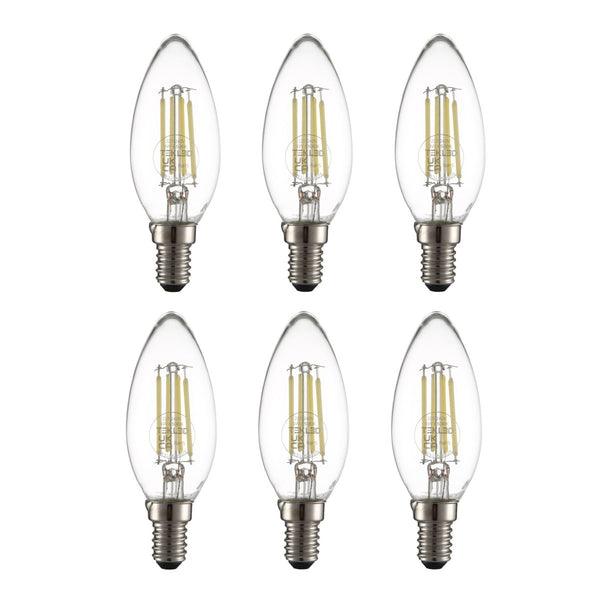 LED Filament C35 Candle Bulb E14 Small Edison Screw 4W