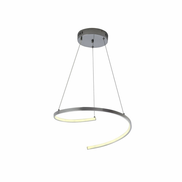 LED Spiral White Chrome Gold Finishing 30W CCT Change Dimmable Contemporary Nordic Scandinavian Pendant Ceiling Light with Remote Control