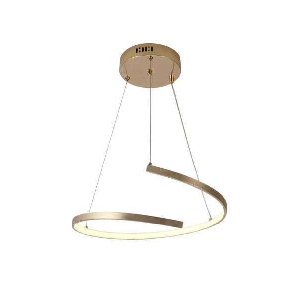 LED Spiral White Chrome Gold Finishing 30W CCT Change Dimmable Contemporary Nordic Scandinavian Pendant Ceiling Light with Remote Control