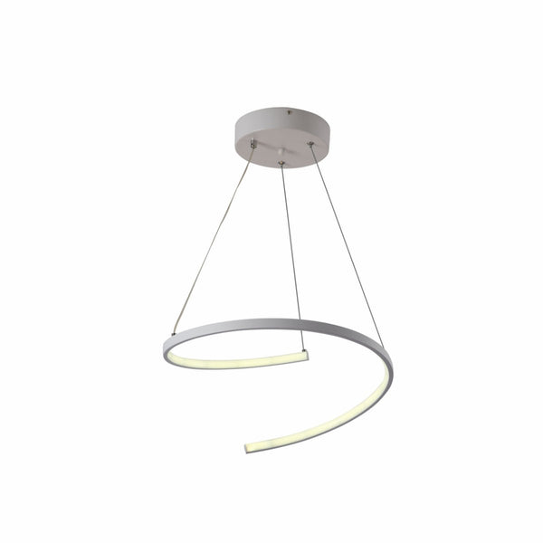 LED Spiral White Chrome Gold Finishing 30W CCT Change Dimmable Contemporary Nordic Scandinavian Pendant Ceiling Light with Remote Control