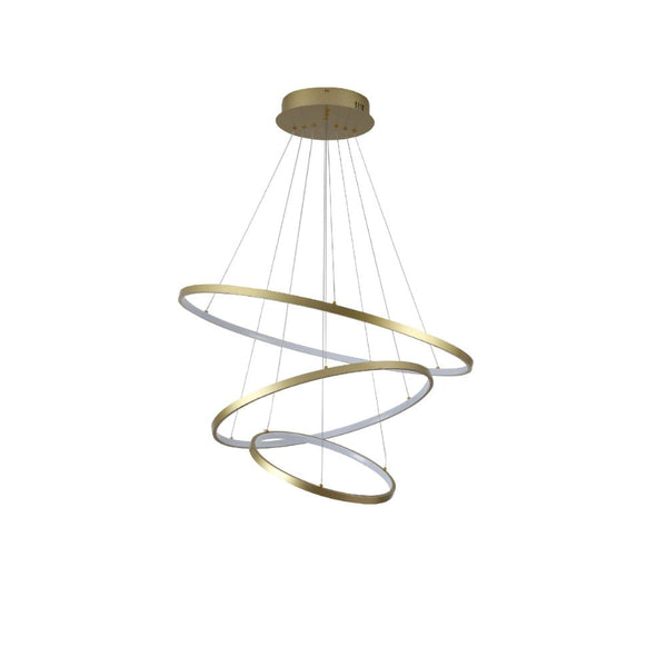 LED Triple Circle Gold Finishing 4000K Natural Cool White Modern Contemporary Nordic Scandinavian Pendant Ceiling Light
