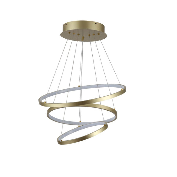 LED Triple Circle Gold Finishing 4000K Natural Cool White Modern Contemporary Nordic Scandinavian Pendant Ceiling Light