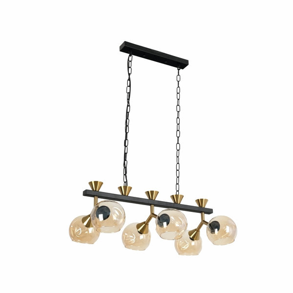 Locanda Amber Glass Island Chandelier Ceiling Light E14