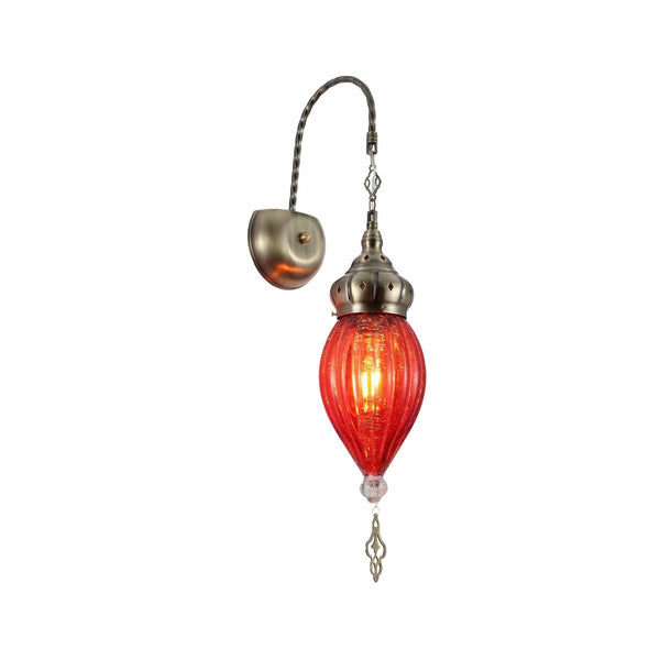 Moroccan Style Antique Brass Glass Oriental Wall Light E27