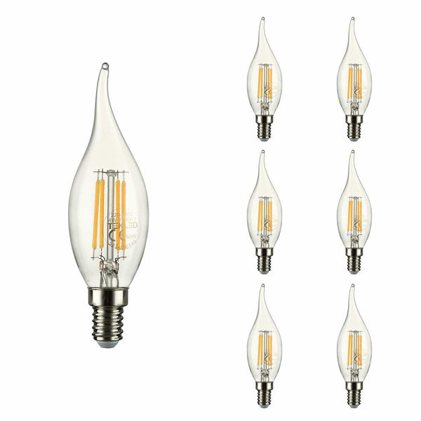 LED Filament C35 Candle Bulb E14 Small Edison Screw 4W