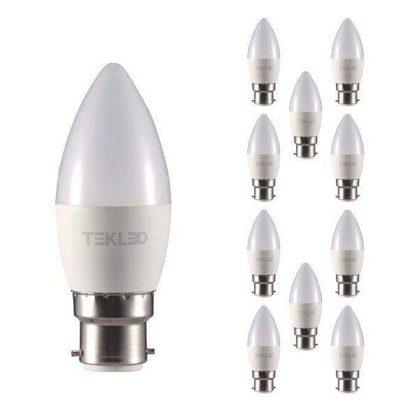 TEKLED
Cetus LED Candle Bulb C37 B22 Bayonet Cap 6W - 2700K Warm White / Pack of 6 or 10