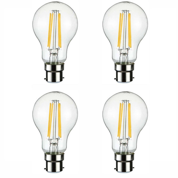 TEKLED
LED Dimmable Filament A60 GLS Bulb B22 Bayonet Cap 6.5W Warm White 2700K - Pack of 2 or 4