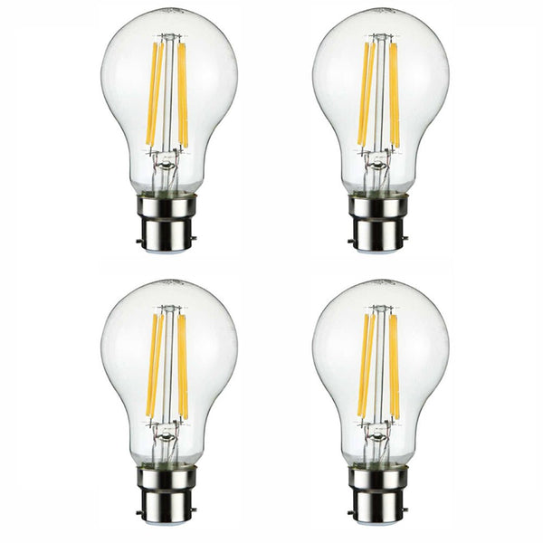 LED Dimmable Filament A60 GLS Bulb B22 Bayonet Cap 6.5W Warm White 2700K