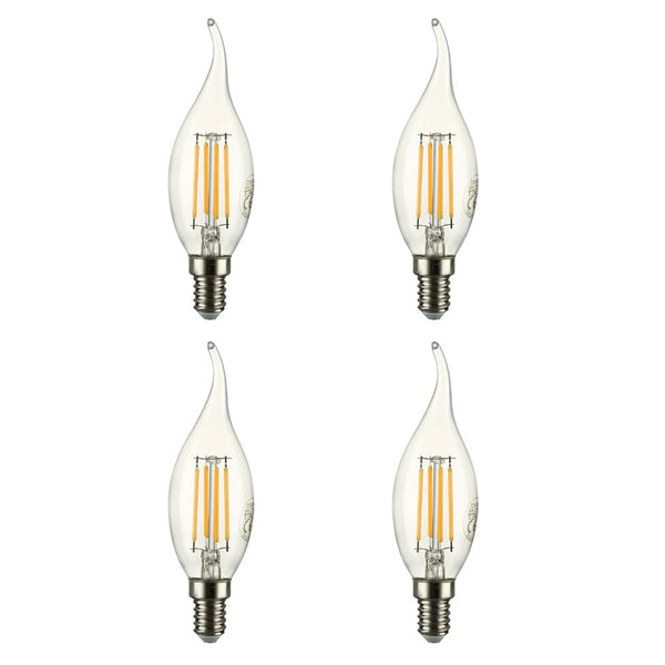 LED Dimmable Filament C35 Candle Bulb E14 Small Edison Screw 4W Warm White 2700K