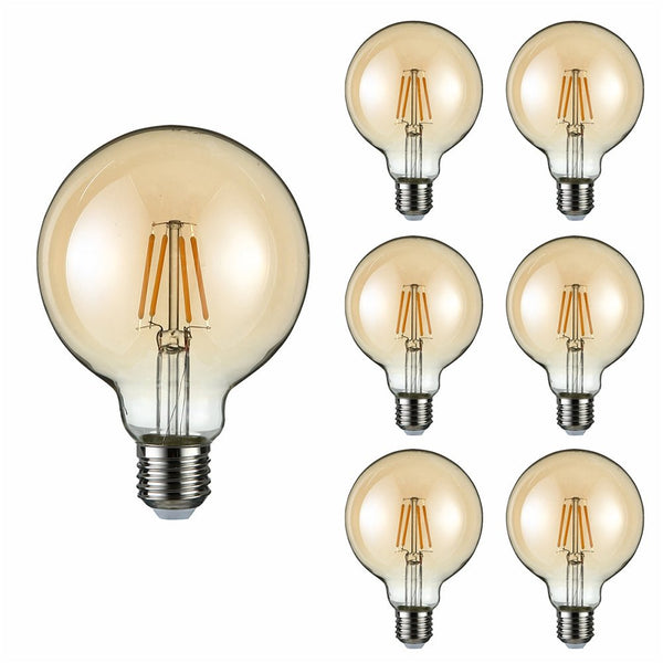 LED Filament Globe Bulb E27 Edison Screw Warm White 2400K