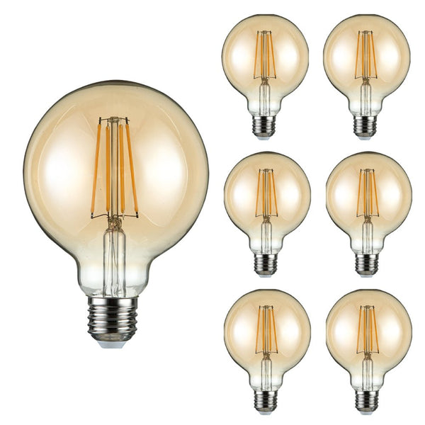 LED Filament Globe Bulb E27 Edison Screw Warm White 2400K