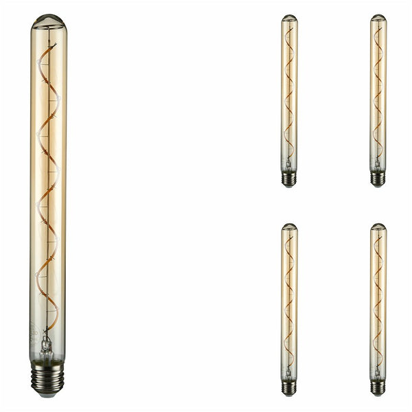 LED Filament T45 T30 Tubular Bulb E27 Edison Screw 4W Pack of 4 Warm White