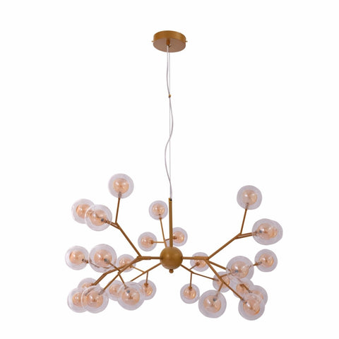 Neuron Model Gold and Amber Chandelier Ceiling Light 27xG4s