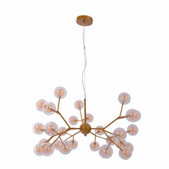 Neuron Model Gold and Amber Chandelier Ceiling Light 27xG4s