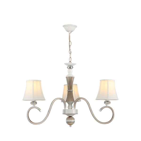 TEKLED
Off White Fabric Shaded Gold Aged Ivory Traditional Retro Vintage Classic Chandelier Ceiling Light E14 - 3, 5 or 8 Lamp