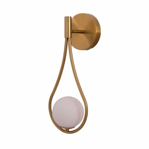 Opal Glass Gold Metal Globe Wall Light G9 Fitting