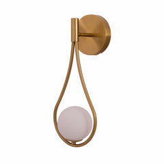 Opal Glass Gold Metal Globe Wall Light G9 Fitting