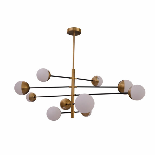 Opal Globe Glass Gold Metal Body Modern Nordic Chandelier Ceiling Light 10xG9s