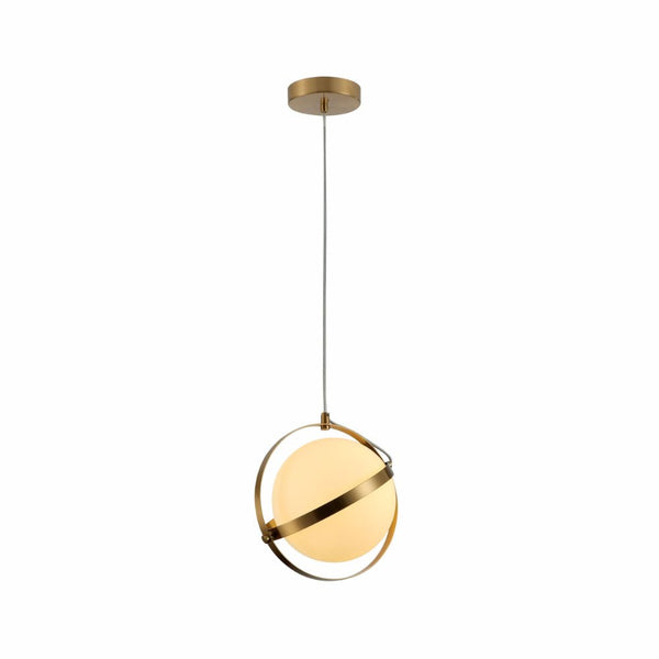 Opal Globe Glass Gold Rings Pendant Ceiling Light G9 Fitting