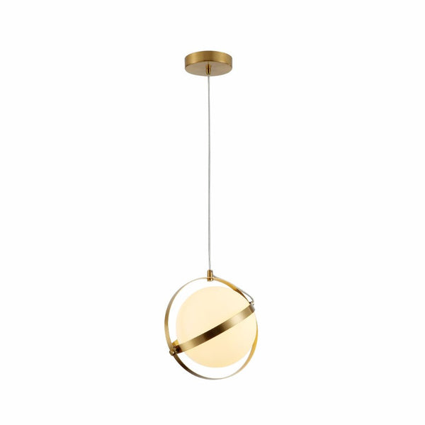 Opal Globe Glass Gold Rings Pendant Ceiling Light G9 Fitting