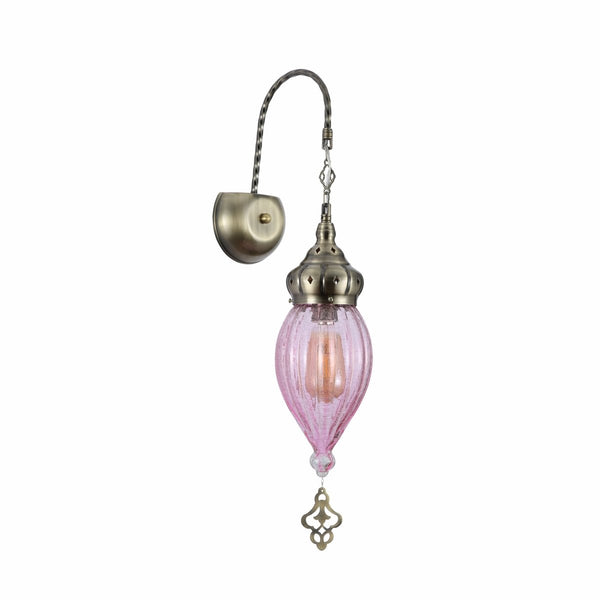 Moroccan Style Antique Brass Glass Oriental Wall Light E27