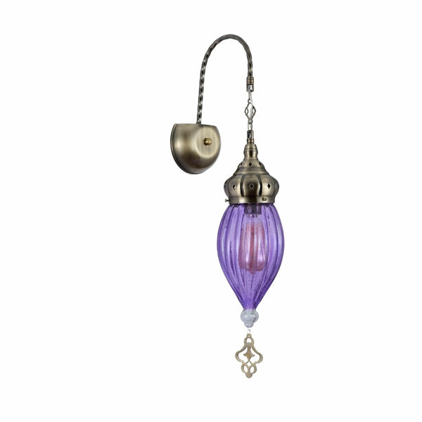 Moroccan Style Antique Brass Glass Oriental Wall Light E27