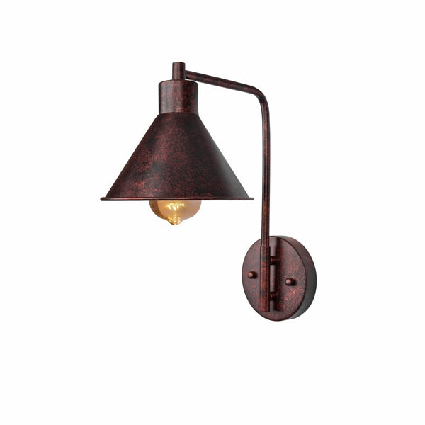 Red Bronze Metal Funnel Flat Wall Light E27 Fitting