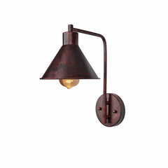 Red Bronze Metal Funnel Flat Wall Light E27 Fitting