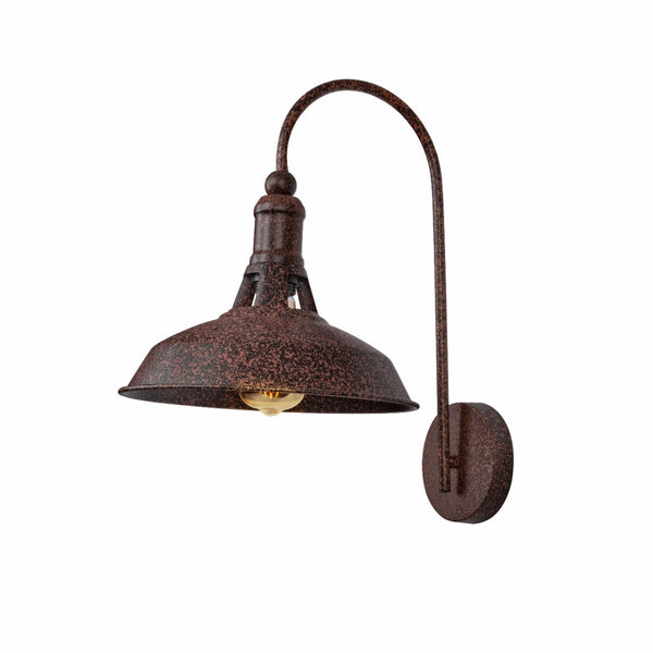 Rusty Brown Metal Step Downward Industrial Retro Wall Light E27 Fitting