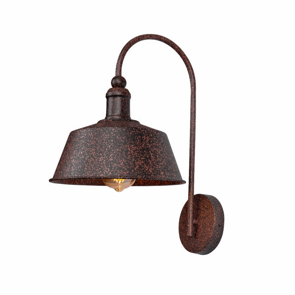 Rusty Brown Metal Step Downward Industrial Retro Wall Light E27 Fitting