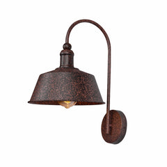 Rusty Brown Metal Step Downward Industrial Retro Wall Light E27 Fitting