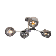 Smoky Barrel Glass Chrome Metal Body Sputnik Modern Ceiling Light E27 Fittings