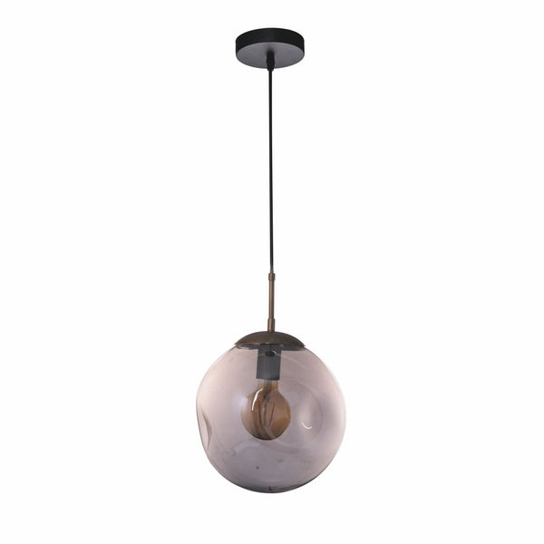 Amber or Smoky Glass Crater Pendant Ceiling Light E27