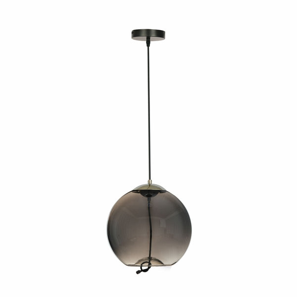 Modern Contemporary Smoky Glass Pendant Ceiling Light with Built-in LED Globe Cylinder Dome