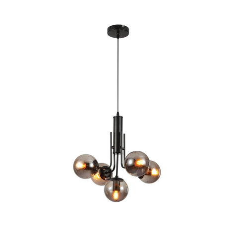 Globe Glass Black Body Pendant Chandelier Ceiling Light E27