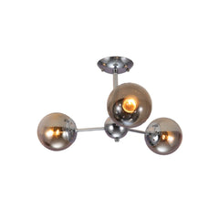 Smoky Globe Glass Chrome Metal Body Sputnik Molecule Modern Ceiling Light E27 Fittings