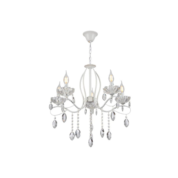 Tabitha Mediterranean Elegant Transitional Elizabeth Style Crystal Chandelier Ceiling Light E14