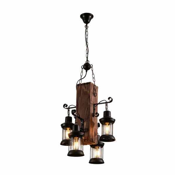 Farmhouse Wood Beam Marine Nautical Kitchen Island Chandelier Ceiling Light