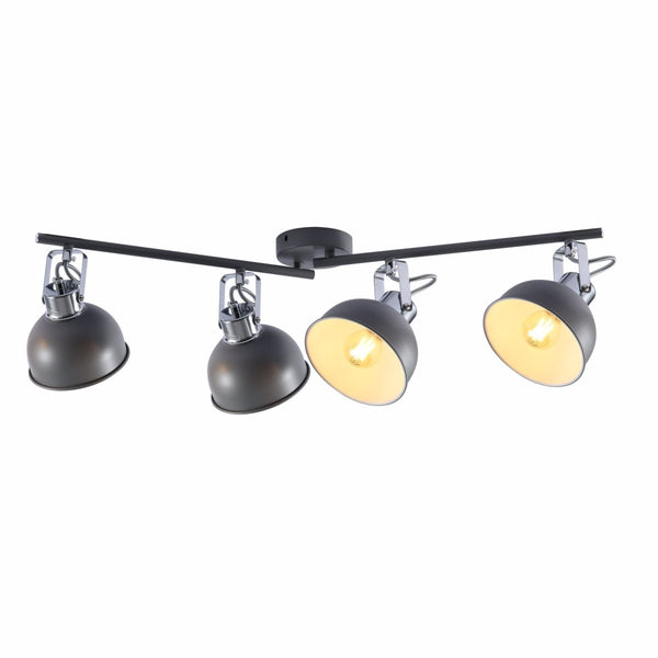 Grey Dome Shade Grey metal Body Ceiling and Wall Light E14