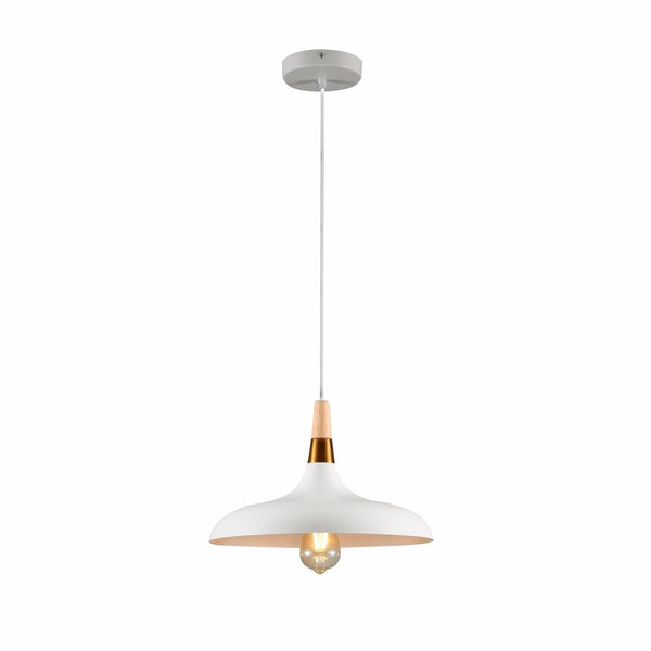 Capo Funnel Cone Flat Nordic Wood Top Designer Metal Pendant Ceiling Light E27