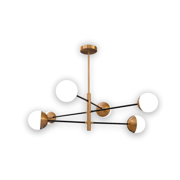 White Glass Gold Metal Globe Sputnik Ceiling Light Tiered Nordic Kitchen Island Chandelier 6xG9 Fitting