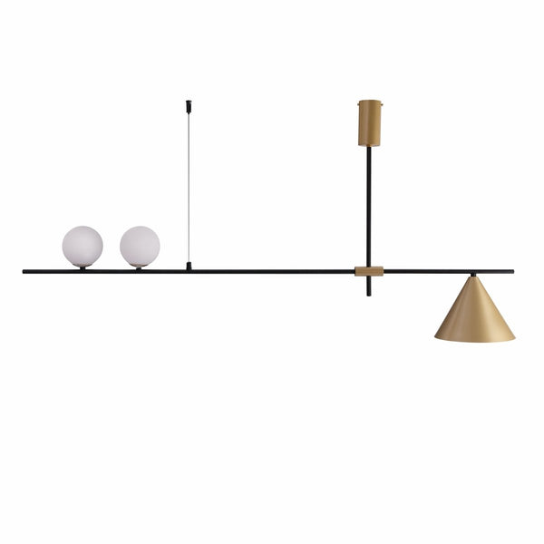 Nordic Modern Island Chandelier Ceiling Light G9 and E27 Black or Gold Funnel Opal Globe