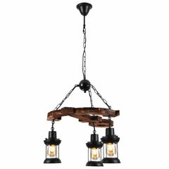 Farmhouse Wood Beam Marine Nautical Kitchen Island Chandelier Ceiling Light