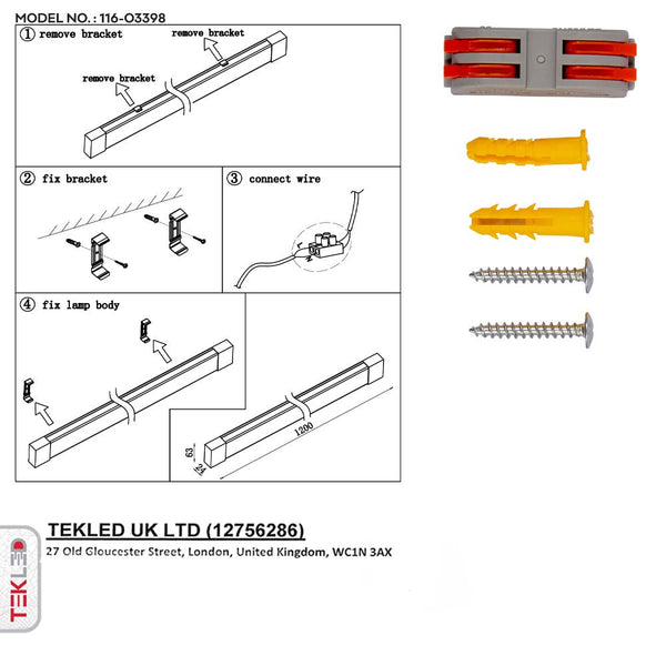18W 2ftLED Surface Mounted Linear Fitting 6500K Cool Daylight IP20 60cm