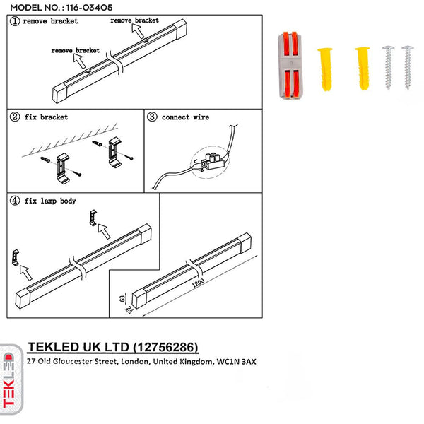 48W 5ft LED Surface Mounted Linear Fitting IP20 150cm