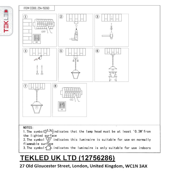 Cottage Pendant Ceiling Light Lamp Matt Black