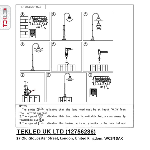 Cottage Style Sunflower Bollard Lawn Lamp Matt Black Clear Glass E27 120cm
