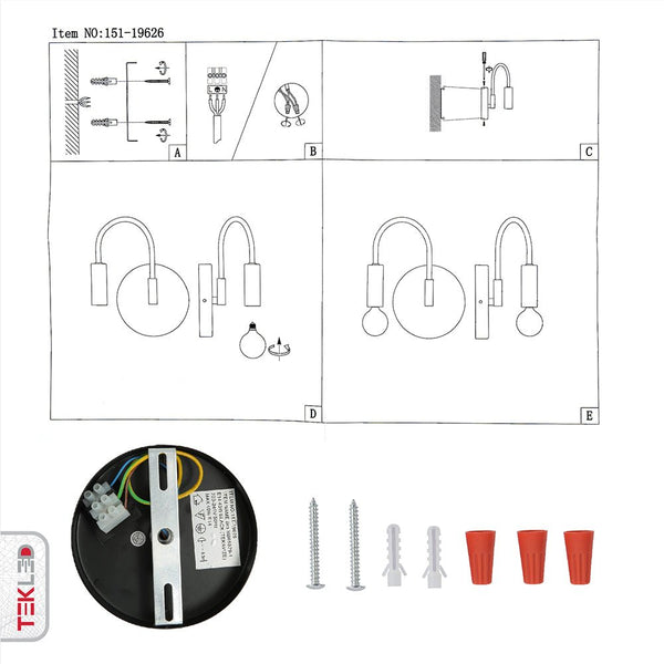 Swan Wall Light E14 Fitting