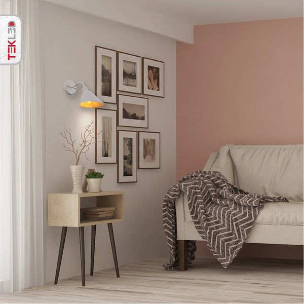 Matte White Cone Wall Light E27 Fitting